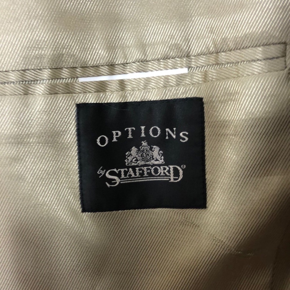 Stafford Brown & Tan Plaid 2-Button Blaze 40R - Picture 6 of 8